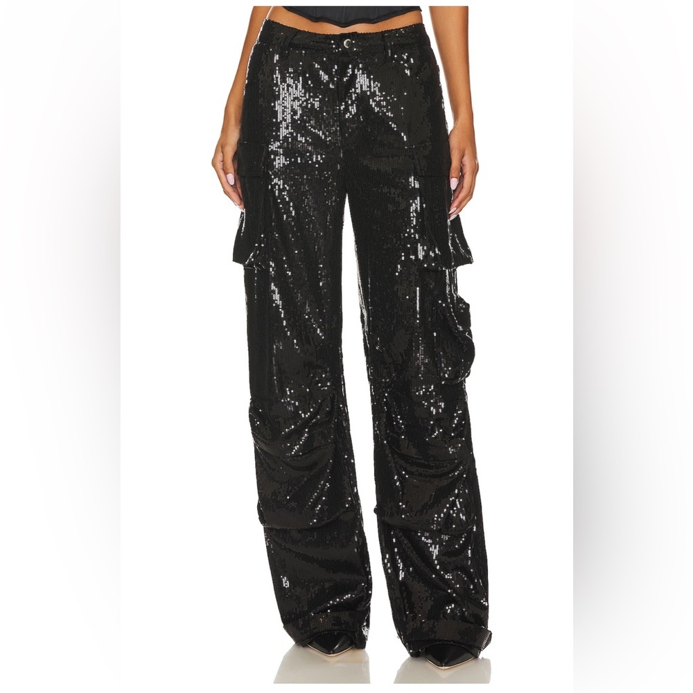 Steve Madden Black Sequin Trousers